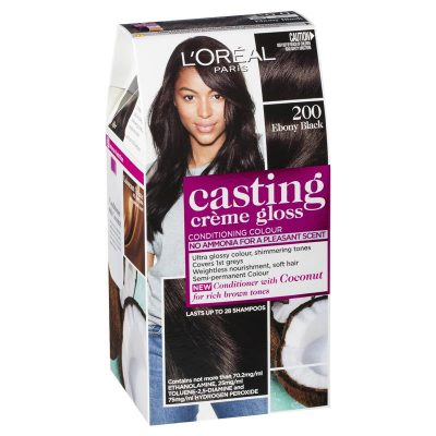 L'Oreal Paris Casting Crème Gloss Semi-Permanent Hair Colour - 200 Ebony Black (Ammonia Free)