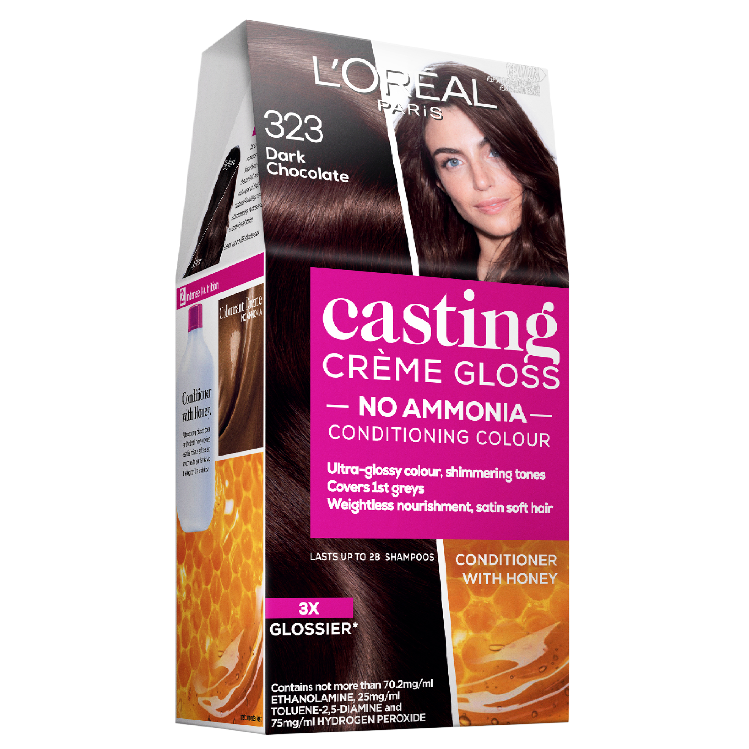 L'Oreal Paris Casting Crème Gloss Semi-Permanent Hair Colour 323 Dark  Chocolate - National Pharmacies