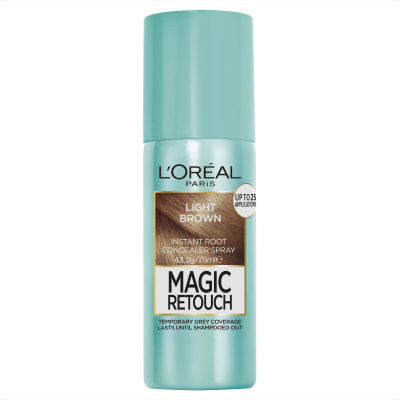 L'Oréal Paris Magic Retouch Temporary Root Concealer Spray - Light Brown (Instant Grey Hair Coverage)