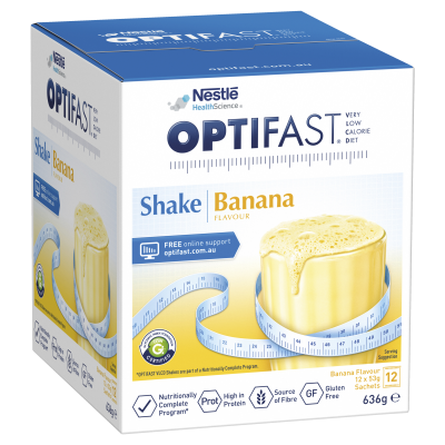 OPTIFAST VLCD Shake Banana Flavour 12 Pack 636g