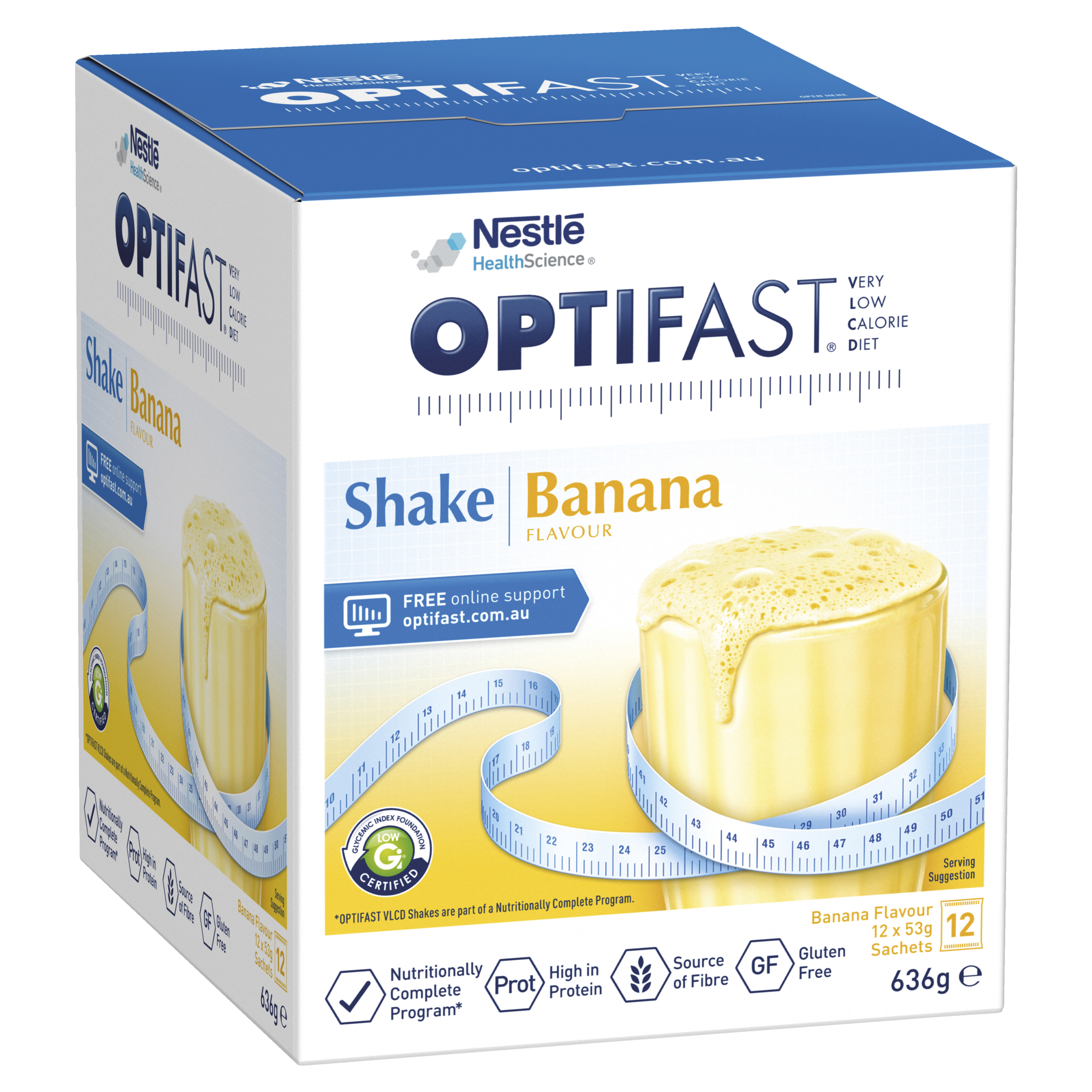 Optifast VLCD Shake Banana 12 Sachets - National Pharmacies