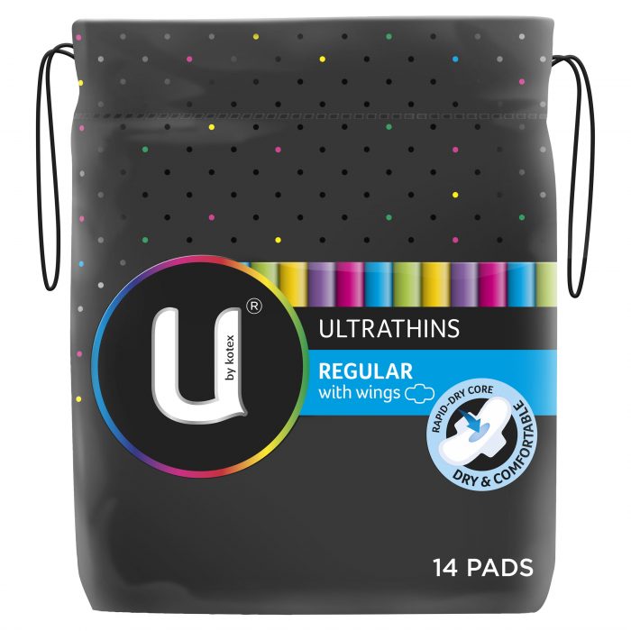 U By Kotex Ultrathins Pads Wing Regular 14 Pack