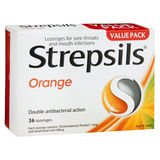 Strepsils Double Antibacterial Soothing Sore Throat Lozenges Orange 36pk