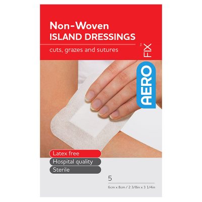 Aero Non-Woven Island Dressings 6cm x 8cm pack 5