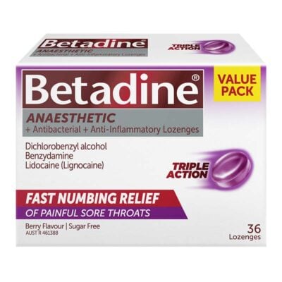 Betadine Anaesthetic Lozenges Berry 36 Pack