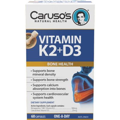 Caruso’s Vitamin K2 + D3 60 Capsules