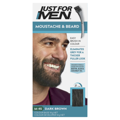 Just For Men Moustache & Beard Brush-In Colour Gel - Dark Brown