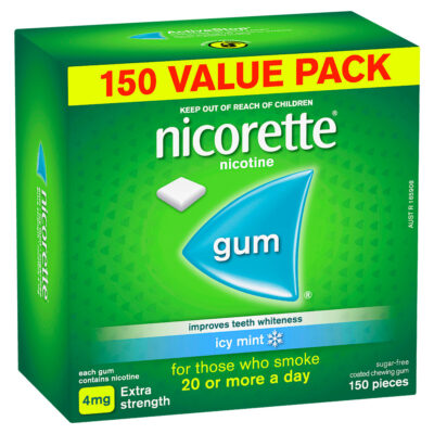 NICORETTE GUM EX STRENGTH 150 ICY MINT