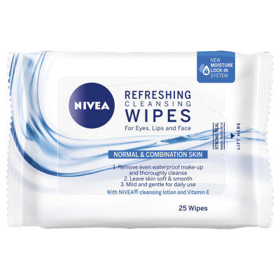 Nivea Daily Essentials Micellar Facial Cleansing Wipes - 25 Pack