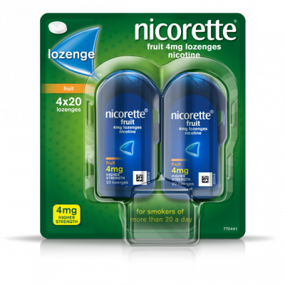 Nicorette Quit Smoking Fruitdrops Lozenge Extra Strength 80 Pack