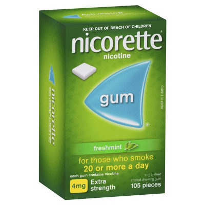 Nicorette Quit Smoking Nicotine Gum Freshmint 4mg Extra Strength 105 Pack