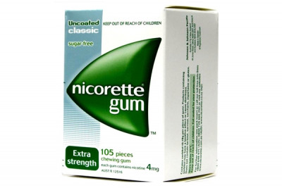 Nicorette Nicotine Gum Extra Strength Uncoated Classic