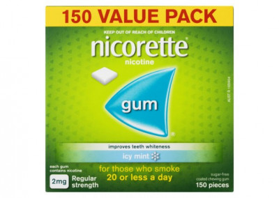 Nicorette Quit Smoking Nicotine Gum Icy Mint 2mg Regular Strength 150 Pack