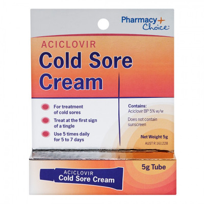 Pharmacy Choice Aciclovir Cold Sore Cream 5g front