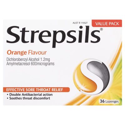 Strepsils Antibacterial Lozenges Orange 36 Pack