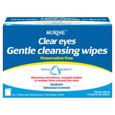 Murine Clear Eyes Gentle Cleansing Wipes 30 Pack