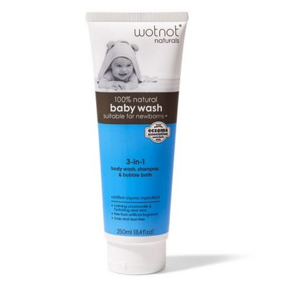 Wotnot All Natural 3-in-1 Baby Wash, Shampoo & Bubble Bath 250ml