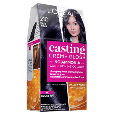 L'Oréal Paris Casting Crème Gloss Semi-Permanent Hair Colour - 210 Blue Black (Ammonia Free)