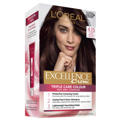 L'Oréal Paris Excellence Crème Permanent Hair Colour - 4.15 Dark Frosted Brown