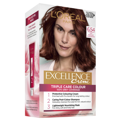 L'Oréal Paris Excellence Crème Permanent Hair Colour - 6.54 Light Copper Mahogany Brown