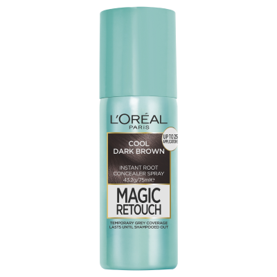 L'Oréal Paris Magic Retouch Temporary Root Concealer Spray - Cool Dark Brown (Instant Grey Hair Coverage)