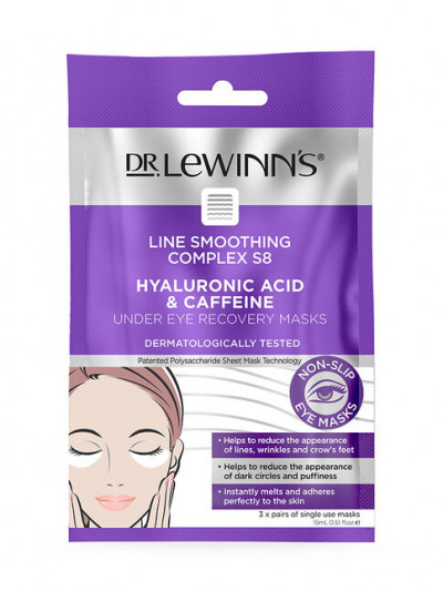 Dr Lewinns Line Smoothing Complex Hyaluronic Acid & Caffeine Under Eye Recovery Masks - 3 Pack