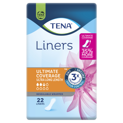 TENA Liners Ultimate Coverage Ultra Long Liner 22 Pack