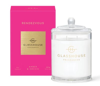 GLASSHOUSE FRAGRANCES Rendezvous 380g Triple Scented Soy Candle