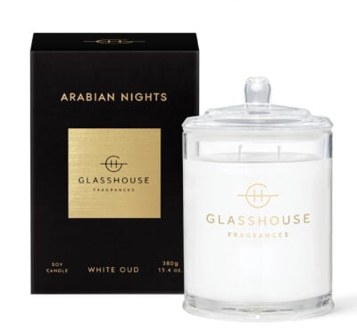 GLASSHOUSE FRAGRANCES Arabian Nights 380g Triple Scented Soy Candle