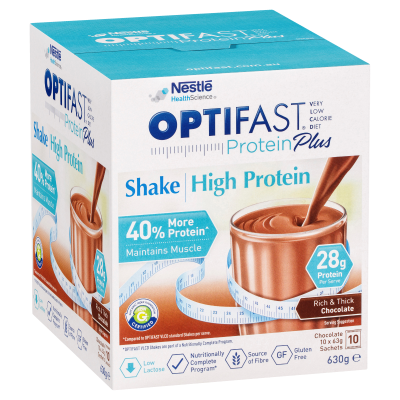 OPTIFAST VLCD Protein Plus Shake Rich and Thick Chocolate 10 Pack 630g