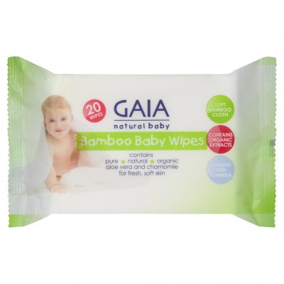 GAIA Natural Baby Bamboo Baby Wipes 20 Pack