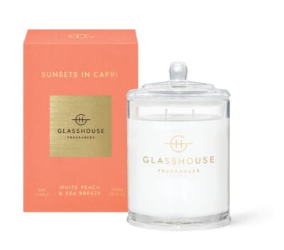 GLASSHOUSE FRAGRANCES Sunsets in Capri 380g Triple Scented Soy Candle