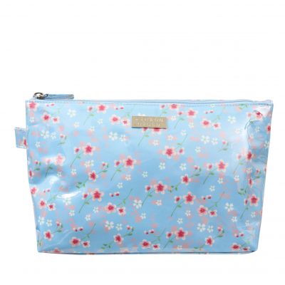 Wicked Sista Ditsy Floral Blue Luxe Large Cosmetic Bag
