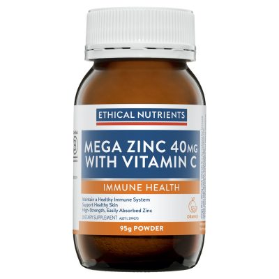 Ethical Nutrients Mega Zinc With Vitamin C Powder 95g Orange
