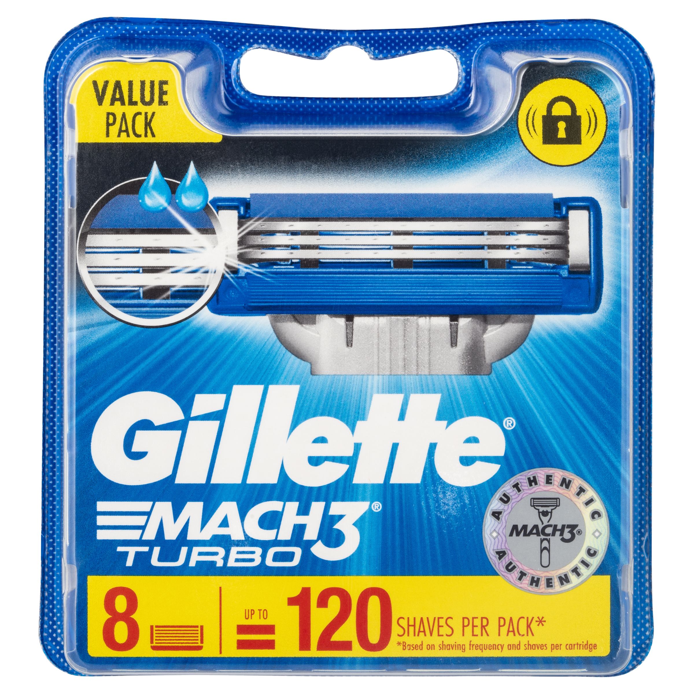Gillette MACH3 TURBO 8パック Gillette Mach3 Turbo Replacement Cartridges 8 Pack