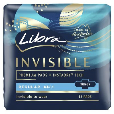 Libra Pads Invisible Body Fit with Wings Regular 12