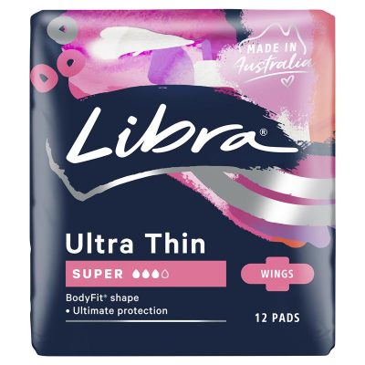 Libra Pads Ultra Thins with Wings Super 12