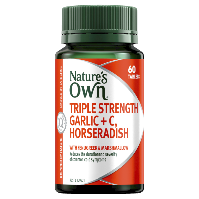 Nature's Own Triple Strength Garlic + C, Horseradish 60