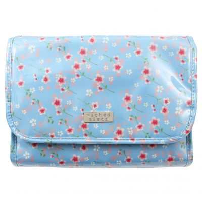 Wicked Sista Ditsy Floral Blue Fold Out Bag With Hook