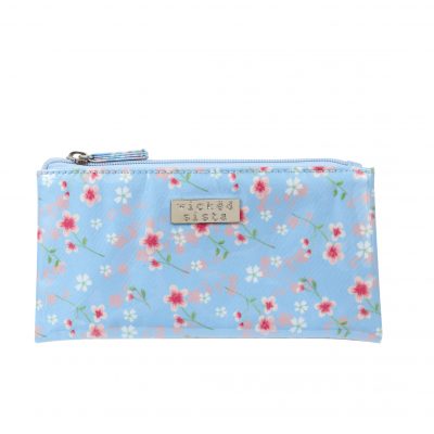 Wicked Sista Ditsy Floral Blue Small Flat Purse