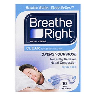 Breathe Right Nasal Strips Clear Large 10 Pack