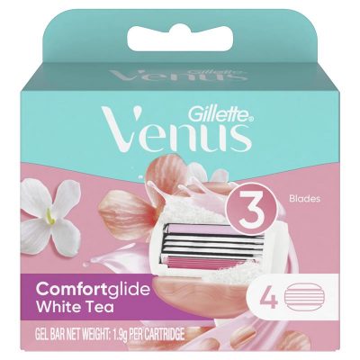 Gillette Venus Comfort Glide White Tea Blade Refills 4 Pack