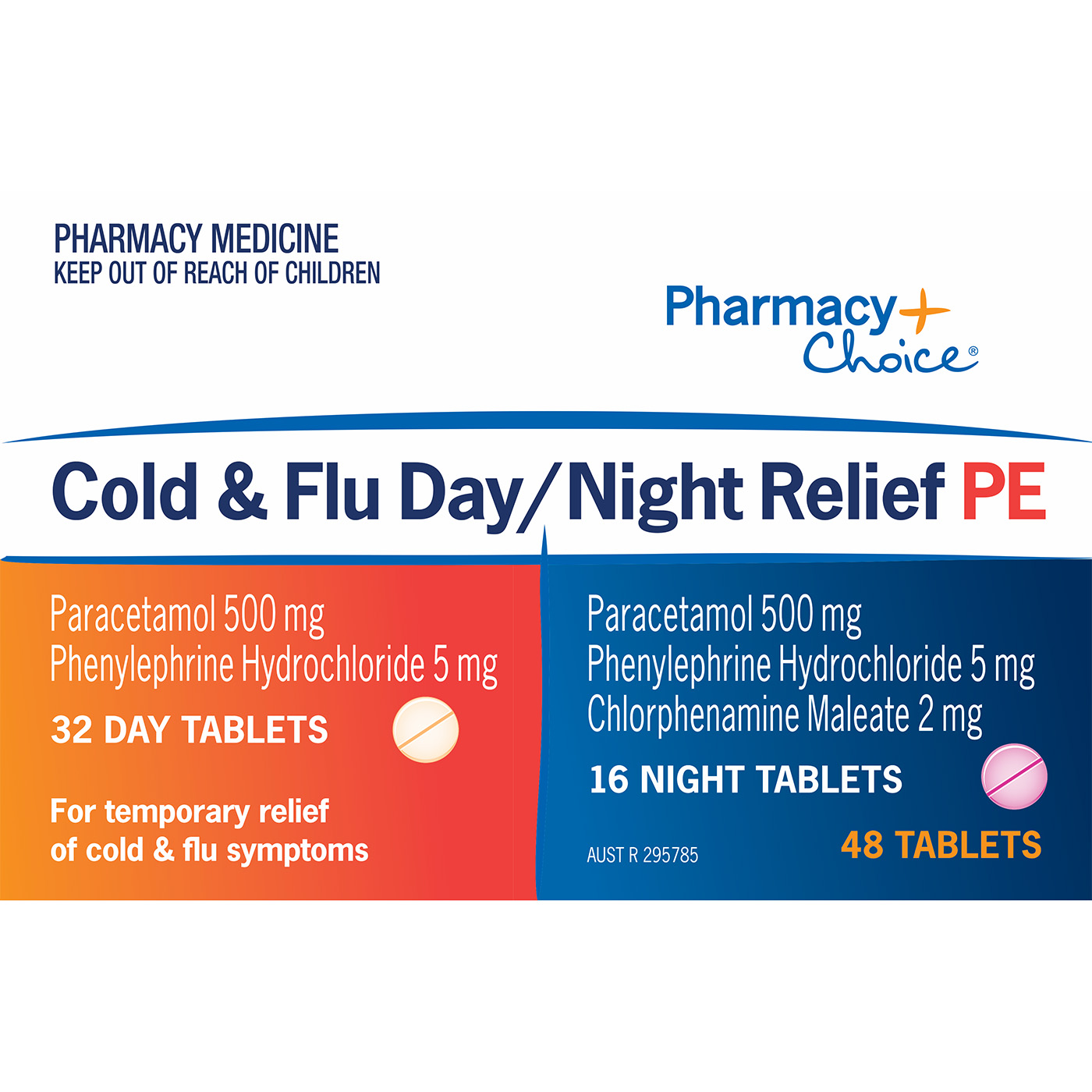 Pharmacy Choice PE Cold & Flu Day Night Tablets | National Pharmacies