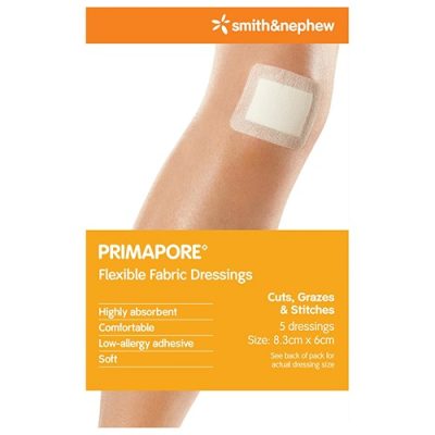 Primapore Adhesive Wound Dressing - 8.3cm x 6cm - 5 Pack