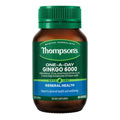 a bottle showing Thompson Ginkgo 6000