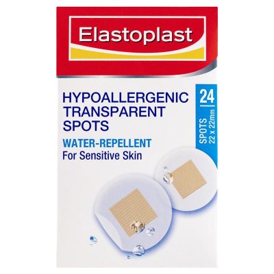 Elastoplast 76334 Sensitive Transparent Hypoallergenic Spot 24 Strips