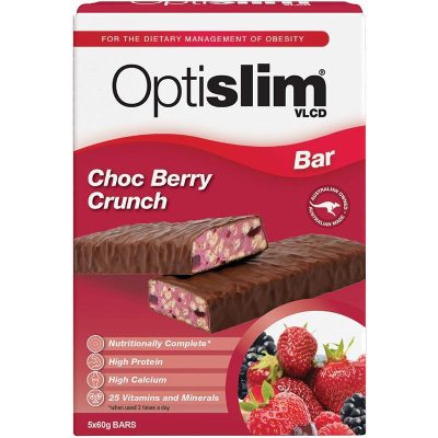 OptiSlim VLCD Bar Choc Berry Crunch 5 x 60g Bars