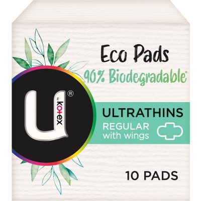 U By Kotex Eco Pads Ultrathins Regular with Wings 10 Pack 2
