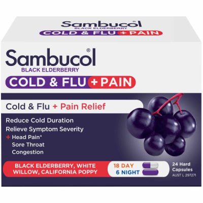 Sambucol Cold & Flu plus Pain Relief 24 Capsules