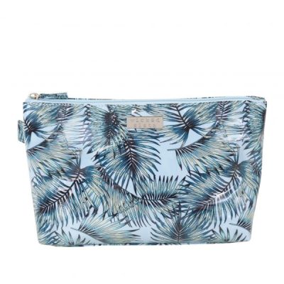 Wicked Sista Tropical Leaves Luxe Large Cosmetic Bag